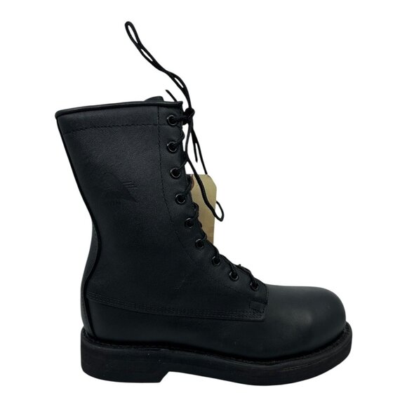 Vtg Addison Military Men Black Sz 5 Boots 581032 USA New Punk Grunge Police Tag - Picture 9 of 14